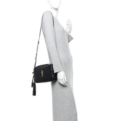 Saint Laurent Calfskin Matelasse Monogram Lou Camera Bag Black 2 of 14