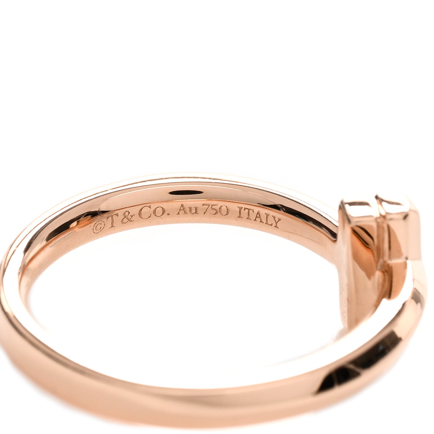 Tiffany 18K Rose Gold Diamond 2.5mm T T1 Ring 48 4.5 3 of 3