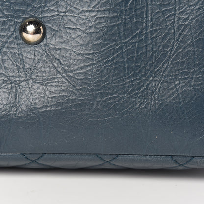 Chanel Aged Calfskin Quilted Large Cotton Club Tote Blue 19 of 20
