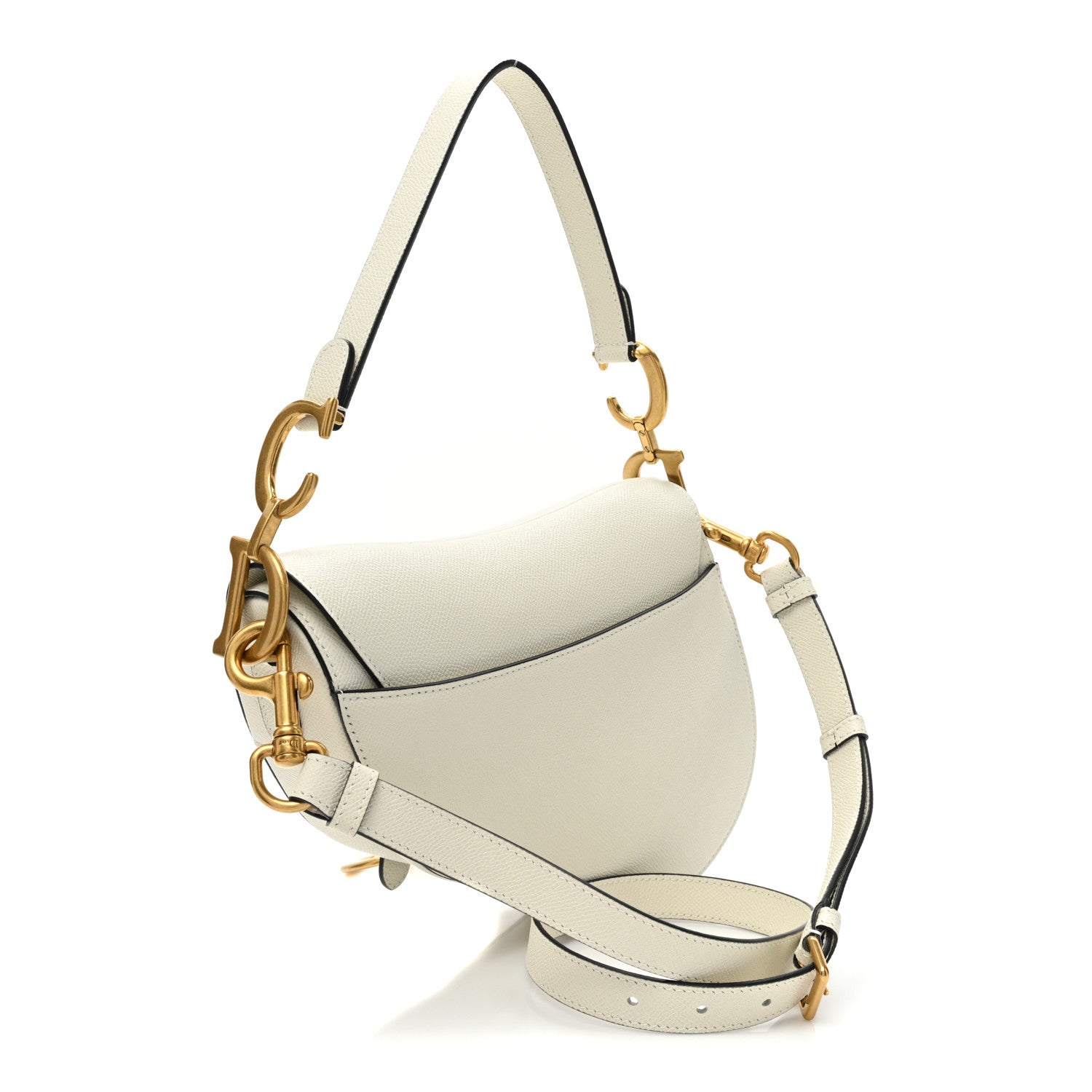 Christian Dior Grained Calfskin Saddle Bag Latte 3 of 12