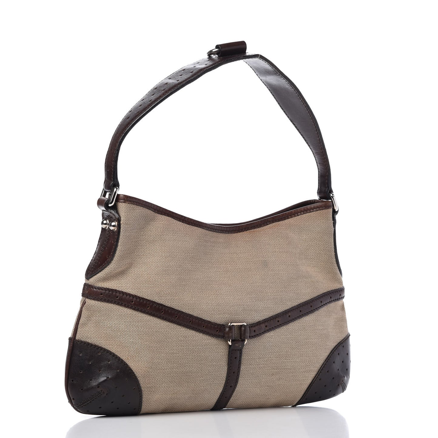Canvas Web GG Reins Shoulder Bag Brown