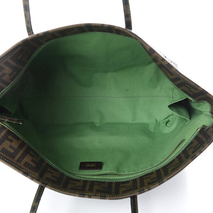 Fendi Zucca Spalmati Perforated Medium Roll Tote Tobacco Verde Pisel 4 of 9