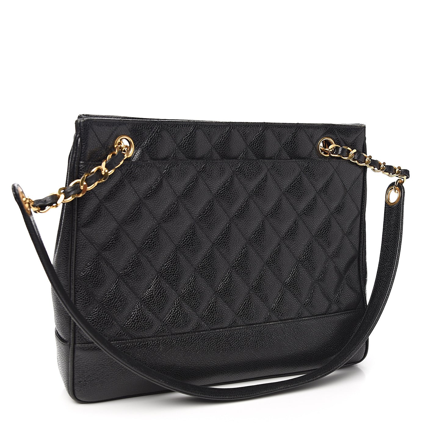 Caviar Quilted Shoulder Bag Black