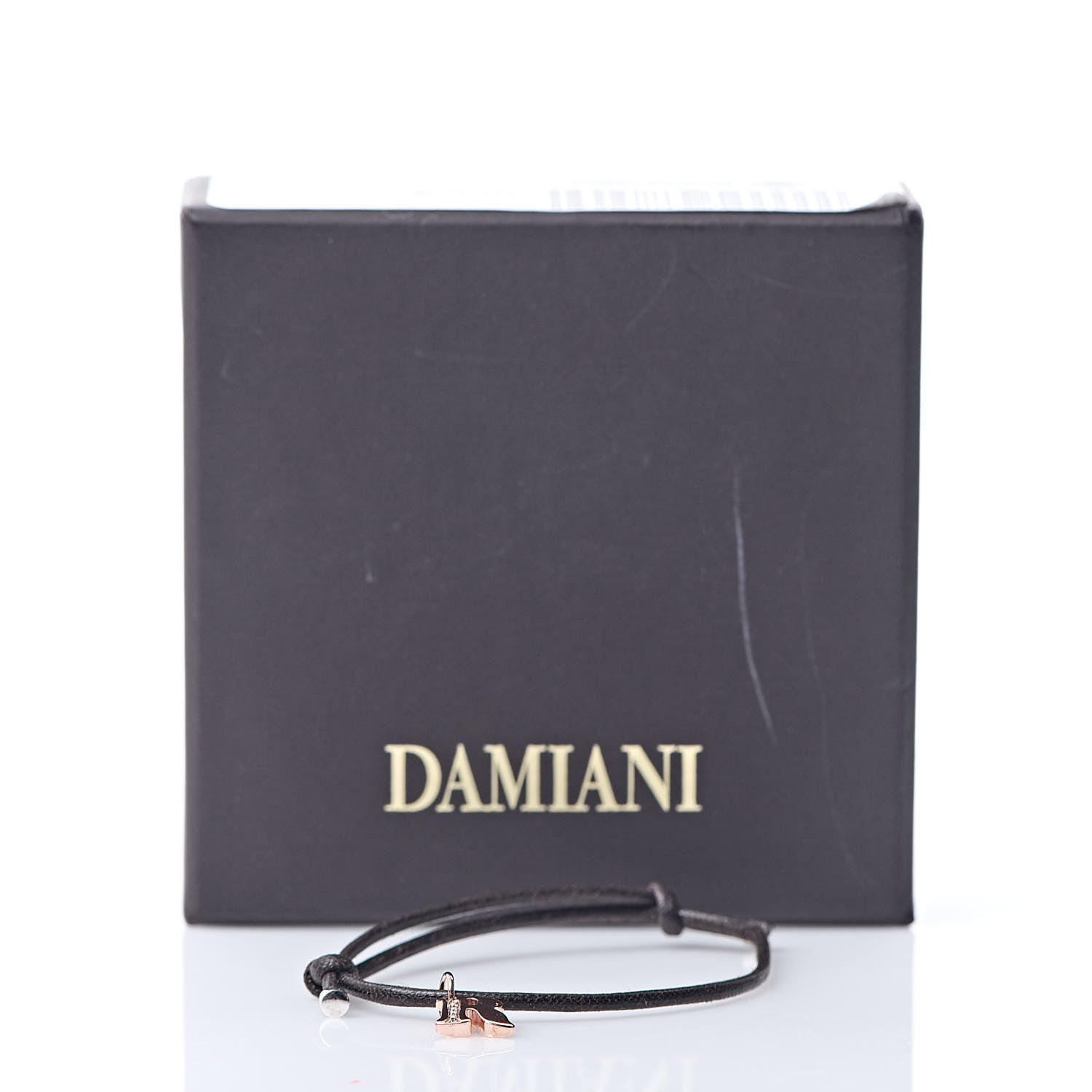 Damiani 18K Pink Gold Diamond Cord Letter R Bracelet 4 of 4