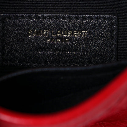 Saint Laurent Crinkled Calfskin Matelasse Monogram Niki Chain Wallet Red 6 of 14