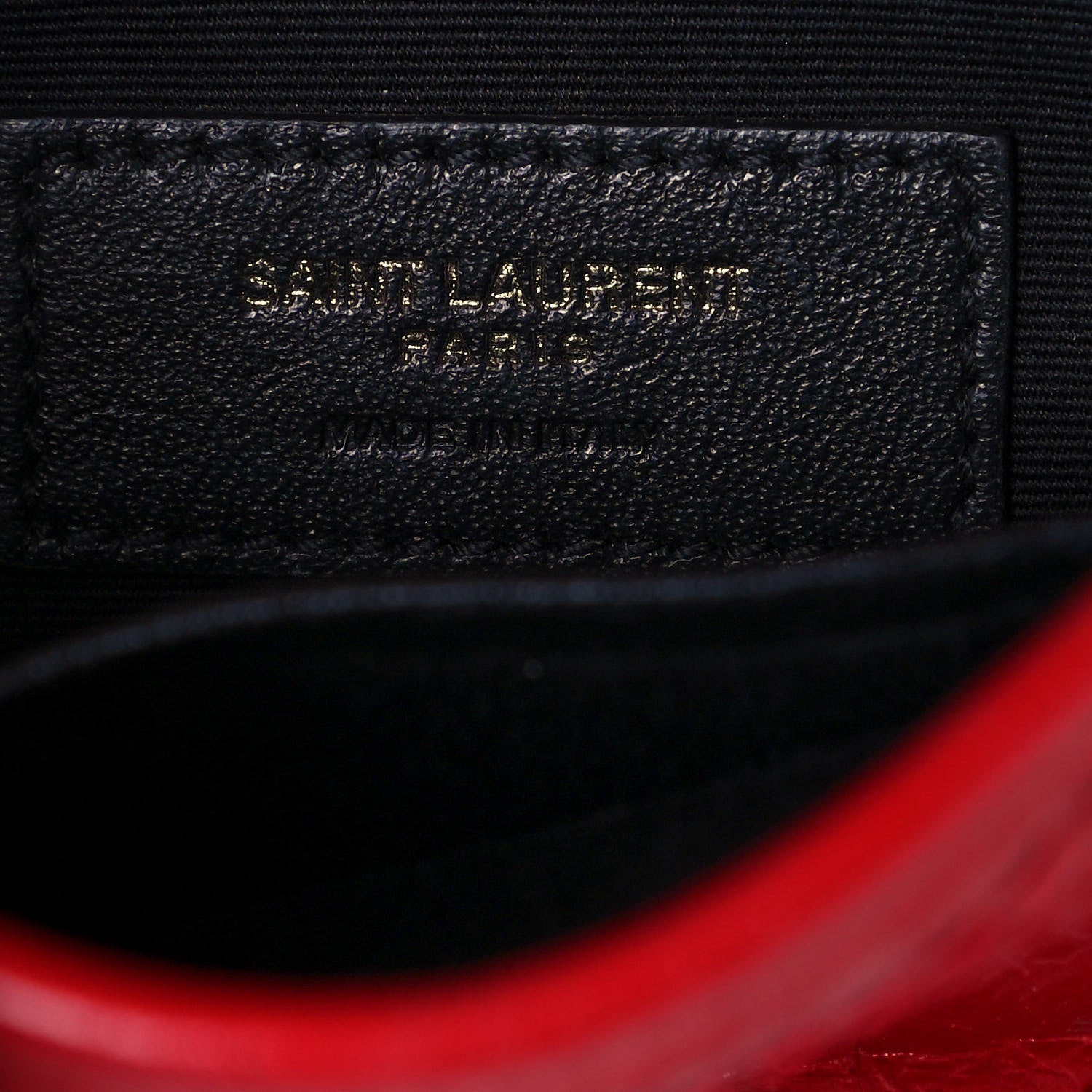 Saint Laurent Crinkled Calfskin Matelasse Monogram Niki Chain Wallet Red 6 of 13