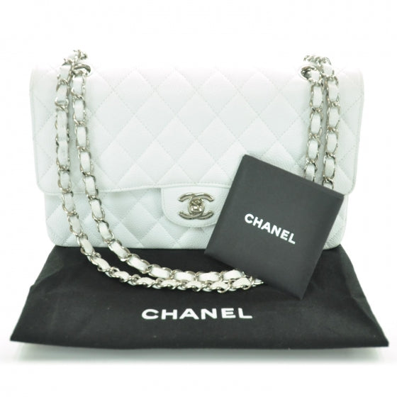 Chanel Caviar Quilted Medium Double Flap White 1 of 1