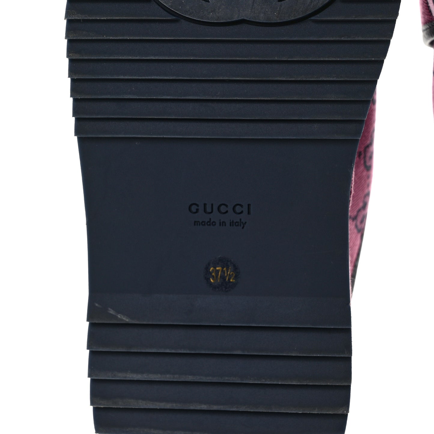 Monogram Multicolor Criss Cross Platform Slide Sandals 37.5 Pink Blue