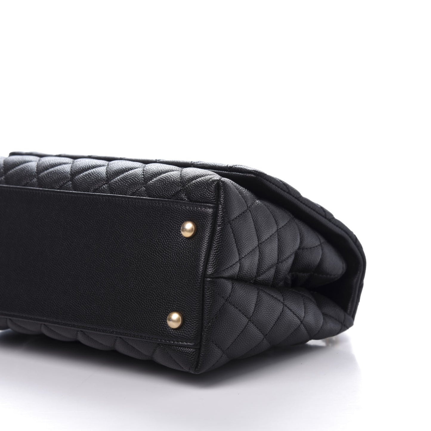 Caviar Elaphe Quilted Small Coco Handle Flap Black