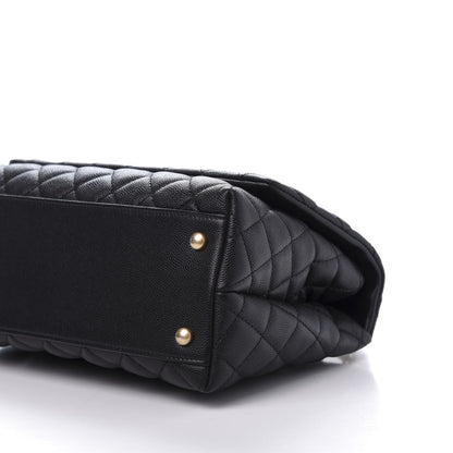 Chanel Caviar Elaphe Quilted Small Coco Handle Flap Black 7 of 10