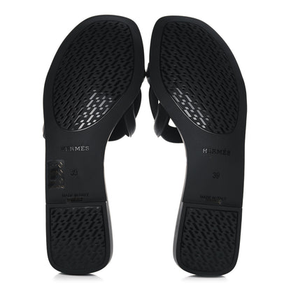 Hermes Rubber Aloha Sandals 39 Black 5 of 8