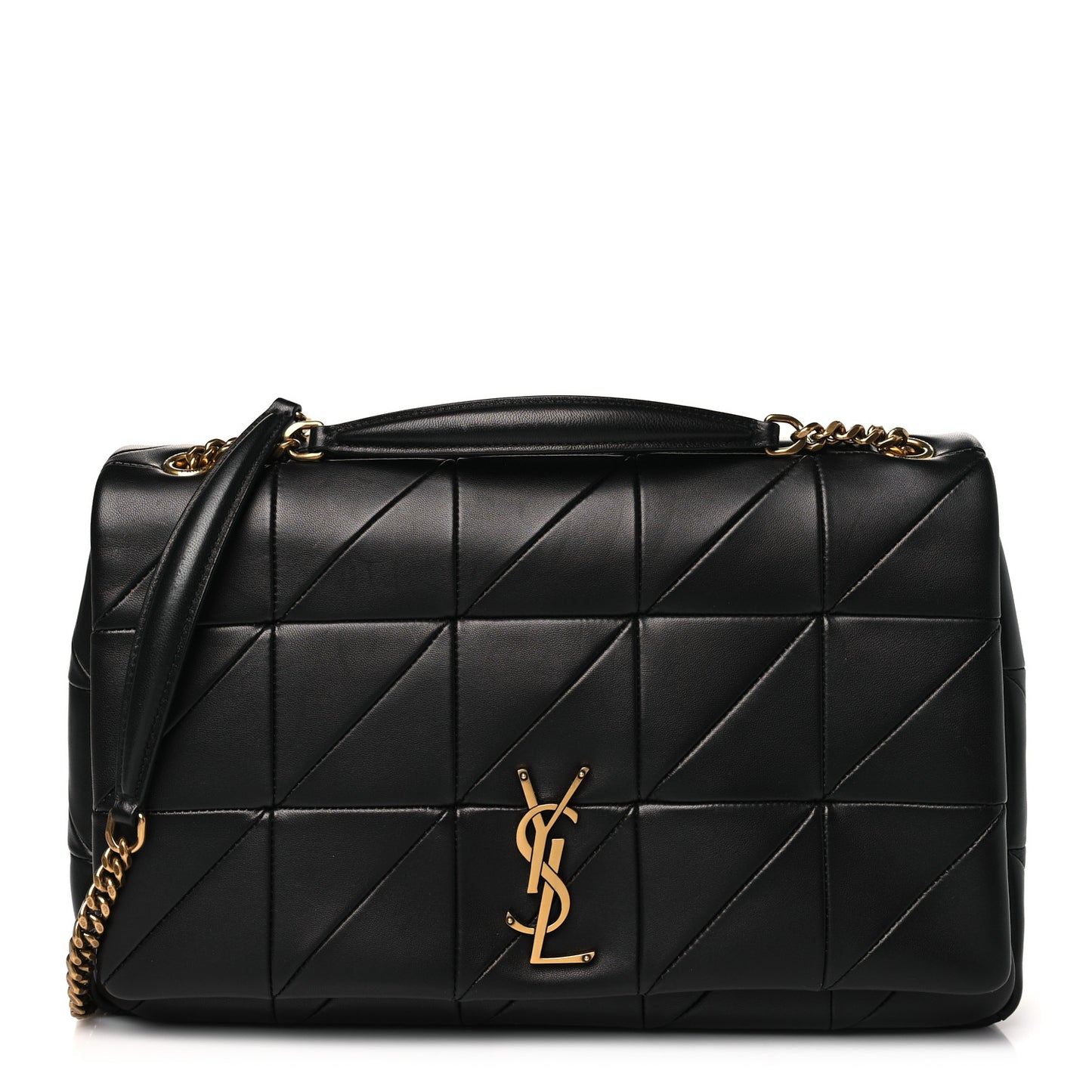 Lambskin Patchwork Monogram Large Jamie Black