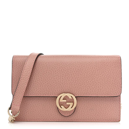 Gucci Dollar Calfskin Interlocking G Chain Wallet Soft Pink 1 of 12
