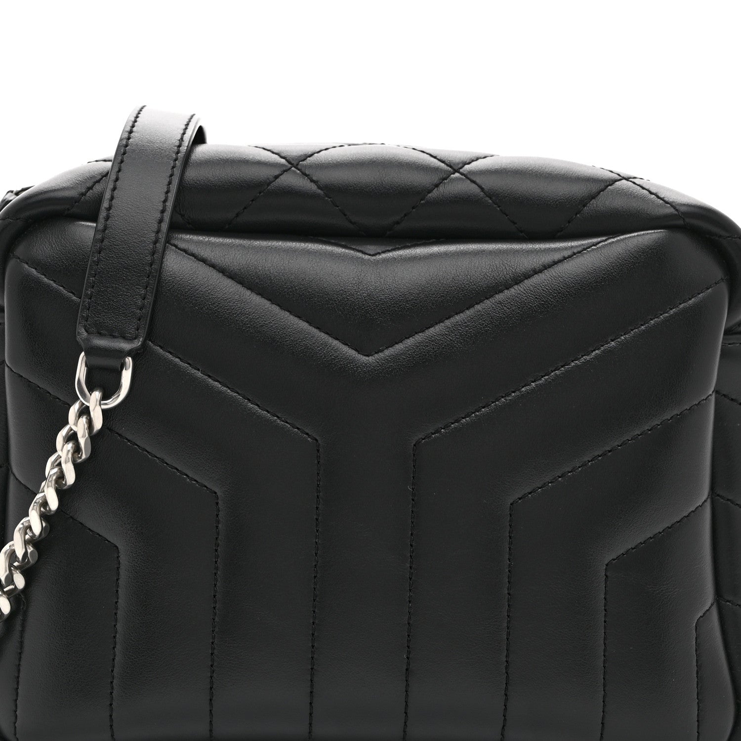 Saint Laurent Calfskin Y Quilted Monogram Small Loulou Bowling Bag Black 8 of 11