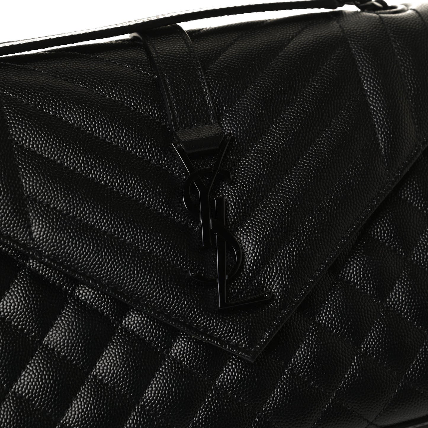 Grain De Poudre Textured Mixed Matelasse Triquilt Medium Monogram Satchel Black