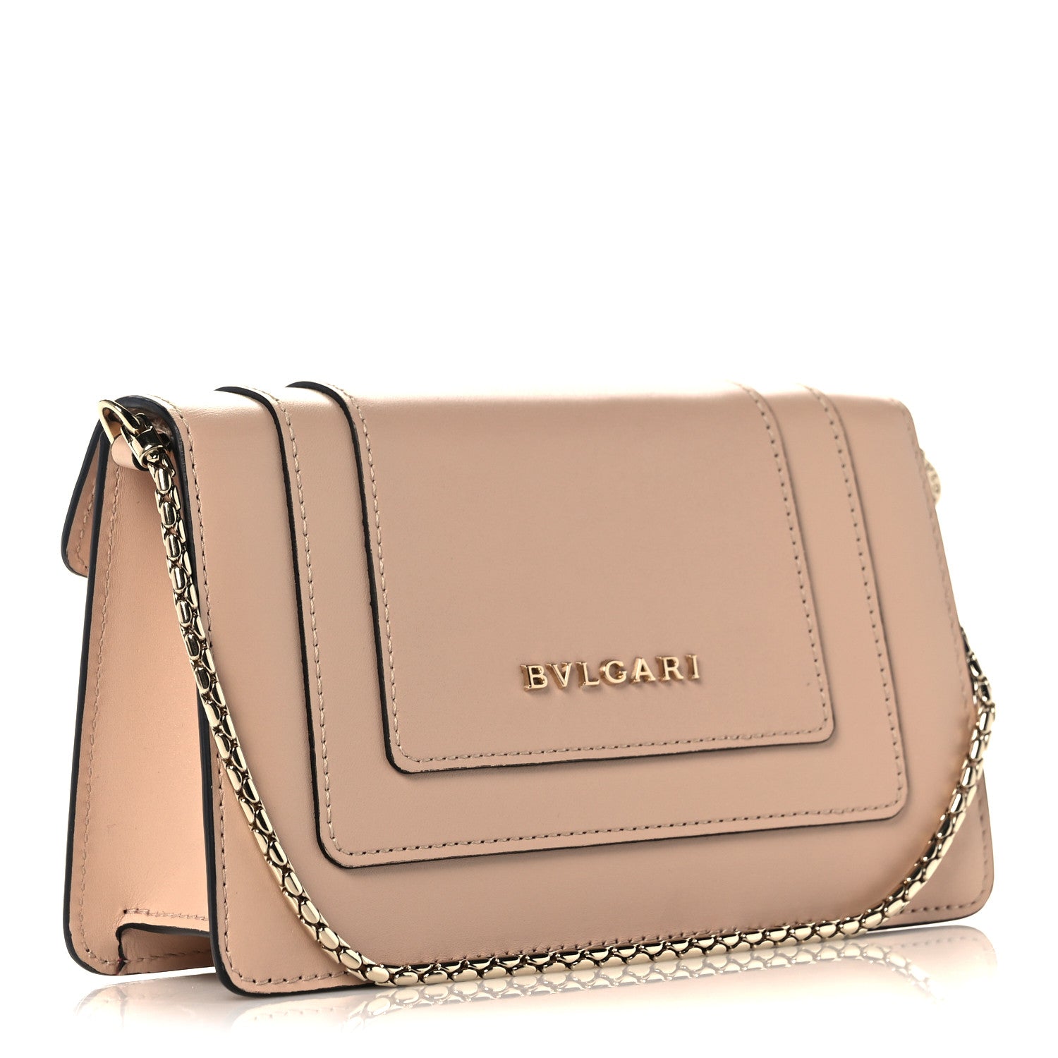 Bulgari Calfskin Mini Serpenti Forever Flap Clutch Light Pink 3 of 12