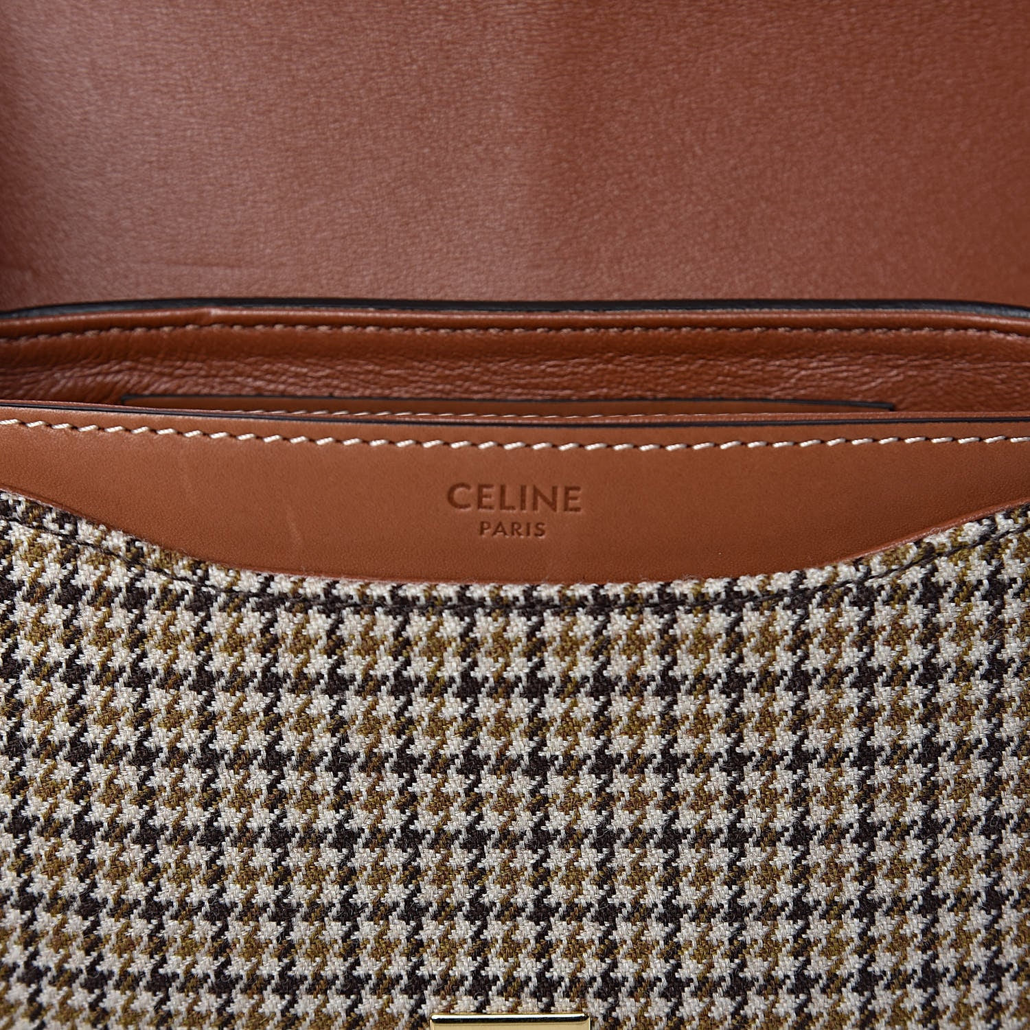 Celine Natural Calfskin Tweed Besace Small 16 Tan 6 of 12
