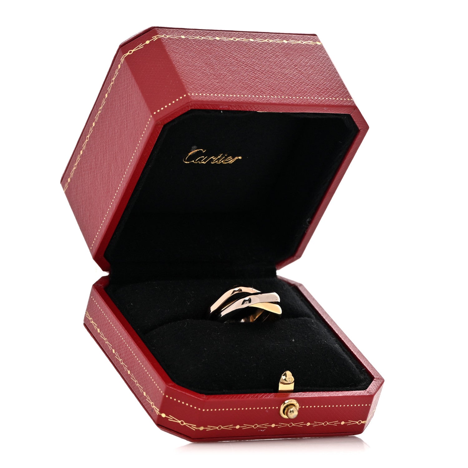 Cartier 18K Pink Yellow White Gold Medium Trinity Cushion Ring 49 4.75 5 of 5