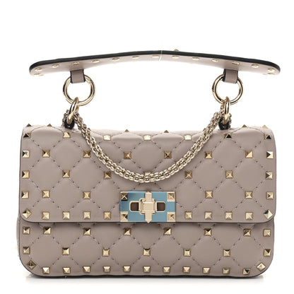 Valentino Garavani Nappa Small Rockstud Spike Shoulder Bag Poudre 1 of 9