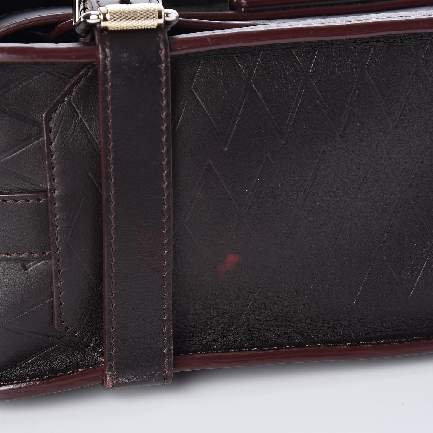 Calfskin Embossed Crosshatch PS11 Classic Shoulder Bag Burgundy