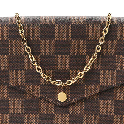 Louis Vuitton Damier Ebene Pochette Felicie Chain Wallet 10 of 15