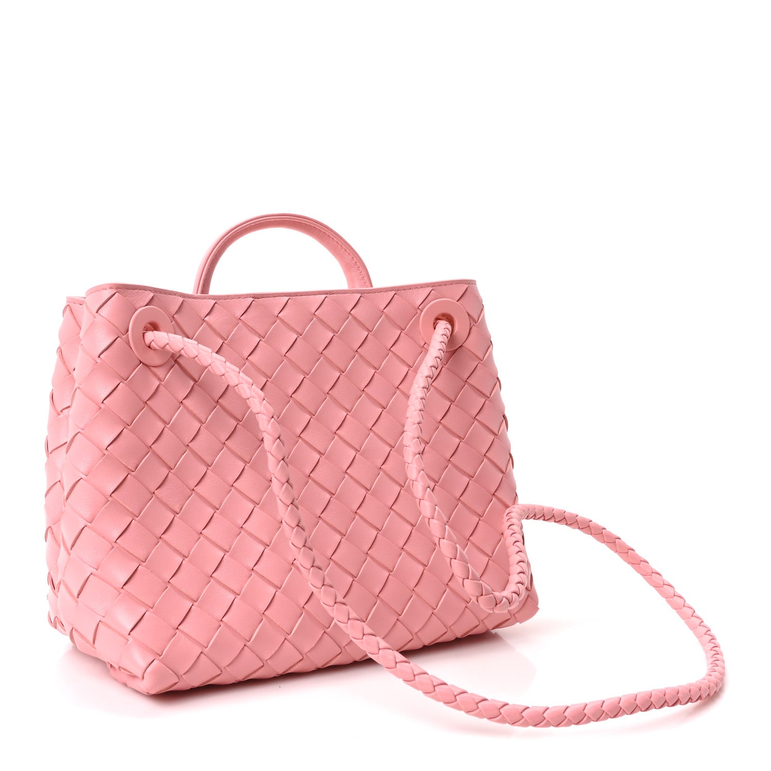 Bottega Veneta Nappa Intrecciato Small Andiamo Shoulder Bag Blush 3 of 10