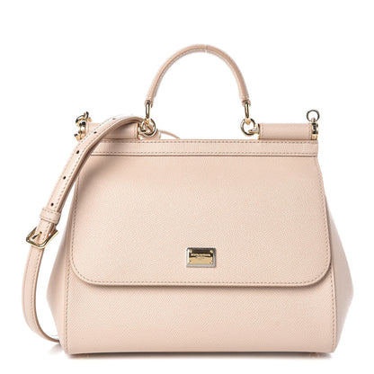 Dolce & Gabbana Dauphine Calfskin Medium Miss Sicily Satchel Rosa Carne 1 of 8