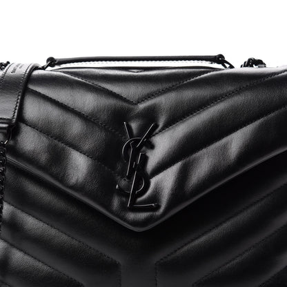 Saint Laurent Calfskin Y Quilted Monogram Small Loulou Chain Satchel Black 11 of 11