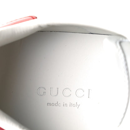 Gucci Calfskin Interlocking G Womens New Ace Sneakers 35 White Red Flame Green 8 of 10