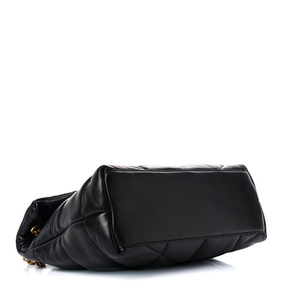 Saint Laurent Lambskin Quilted Medium Loulou Puffer Monogram Chain Satchel Black 4 of 15