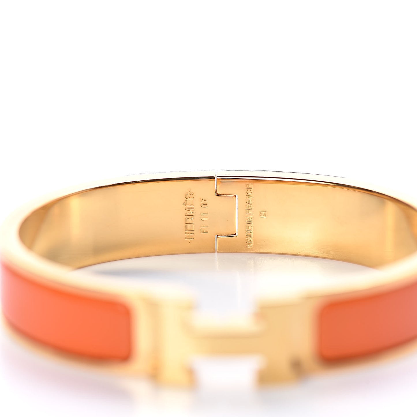 Enamel Narrow Clic Clac H Bracelet PM Orange