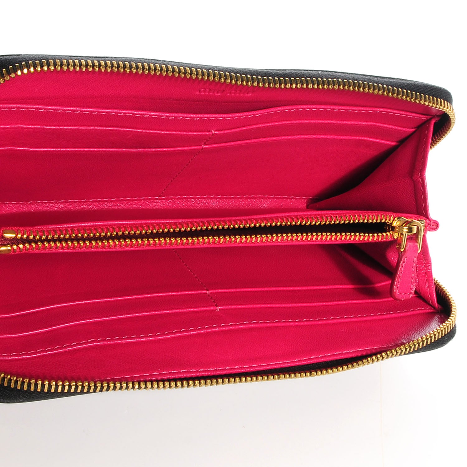Miu Miu Patent Bow Zip Around Wallet Black 5 of 8