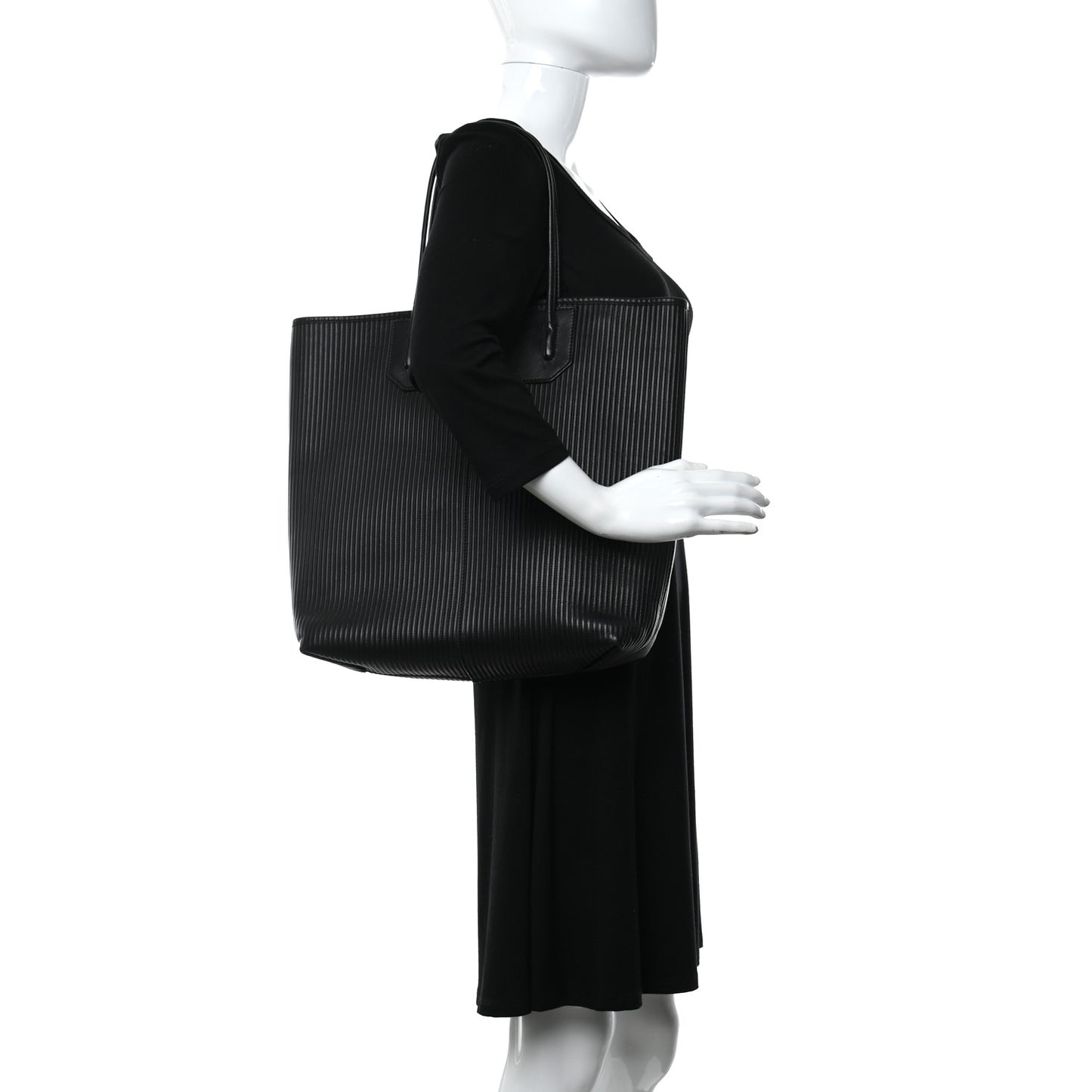 Calfskin Prisma Skeletal Tote Black