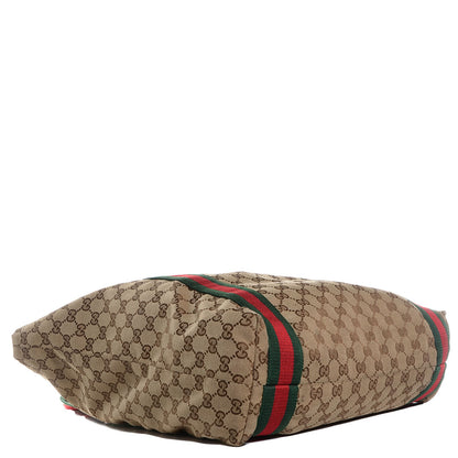 Gucci GG Monogram Medium Web Handle Vertical Tote Bag Dark Brown 3 of 7