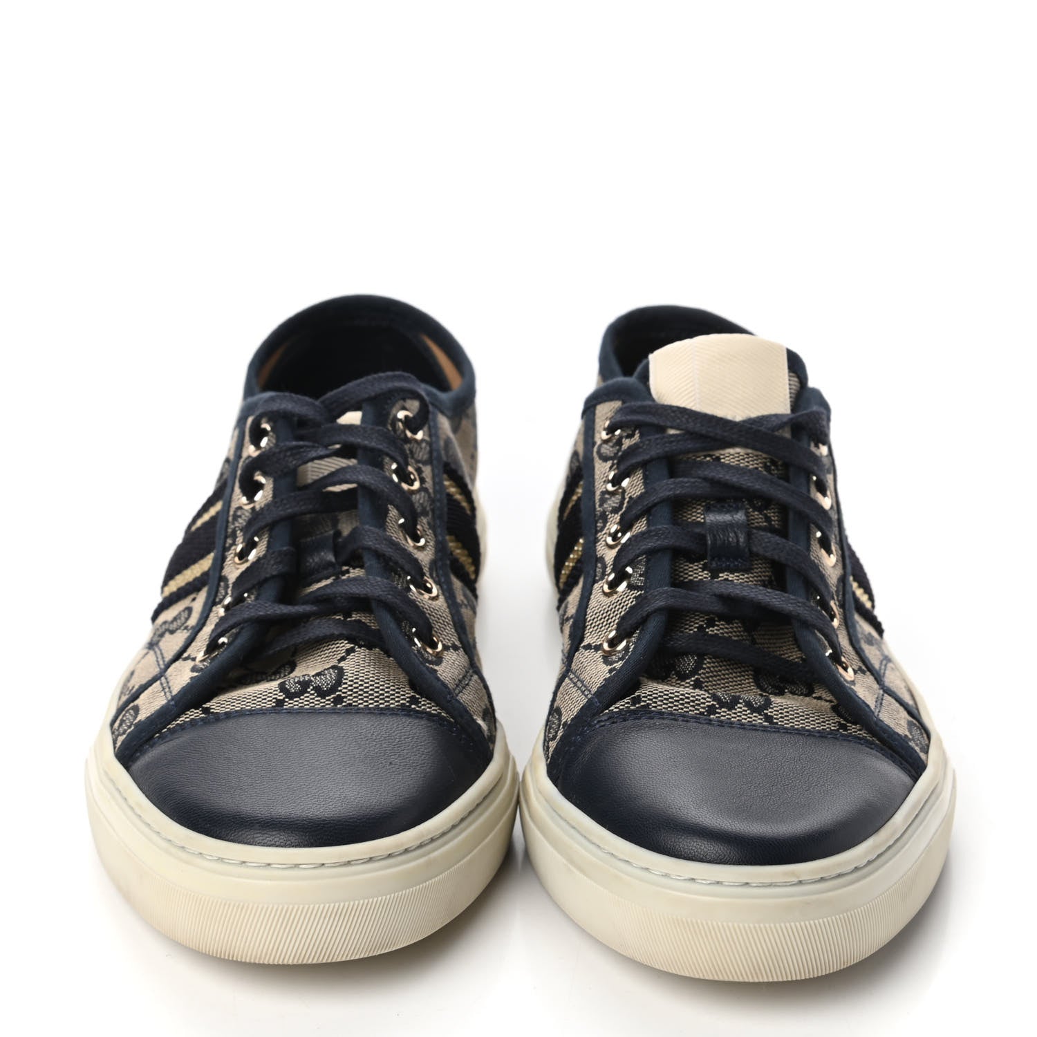 Gucci Monogram Web Sneakers 38.5 Navy Blue 2 of 8