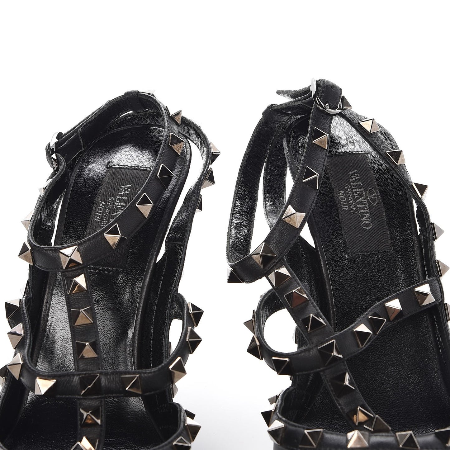 Nappa Rockstud Ankle Strap Pumps 38 Black