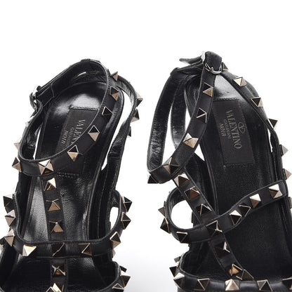 Valentino Garavani Nappa Rockstud Ankle Strap Pumps 38 Black 10 of 12