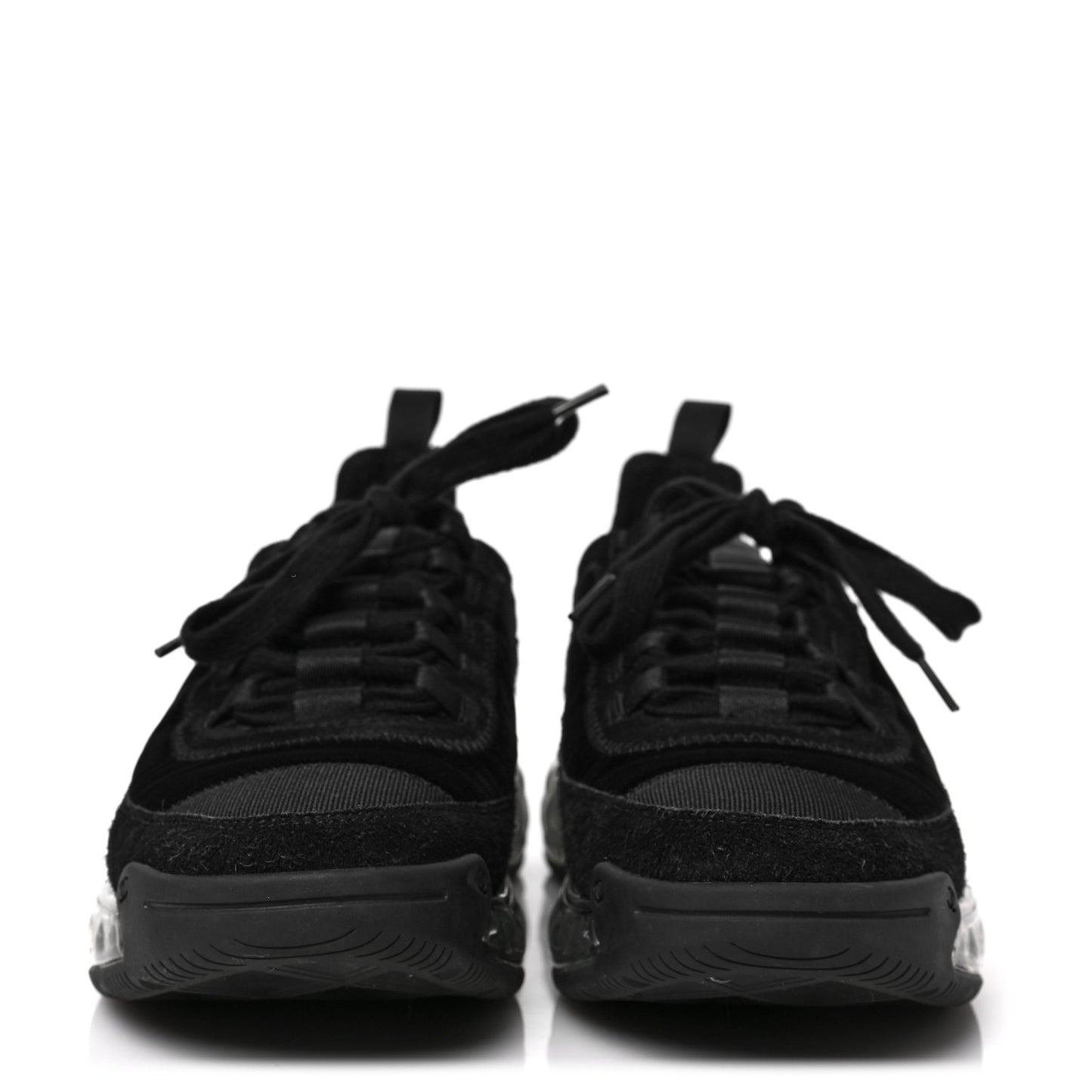 Suede Calfskin Velvet Grosgrain CC Sneakers 38.5 Black