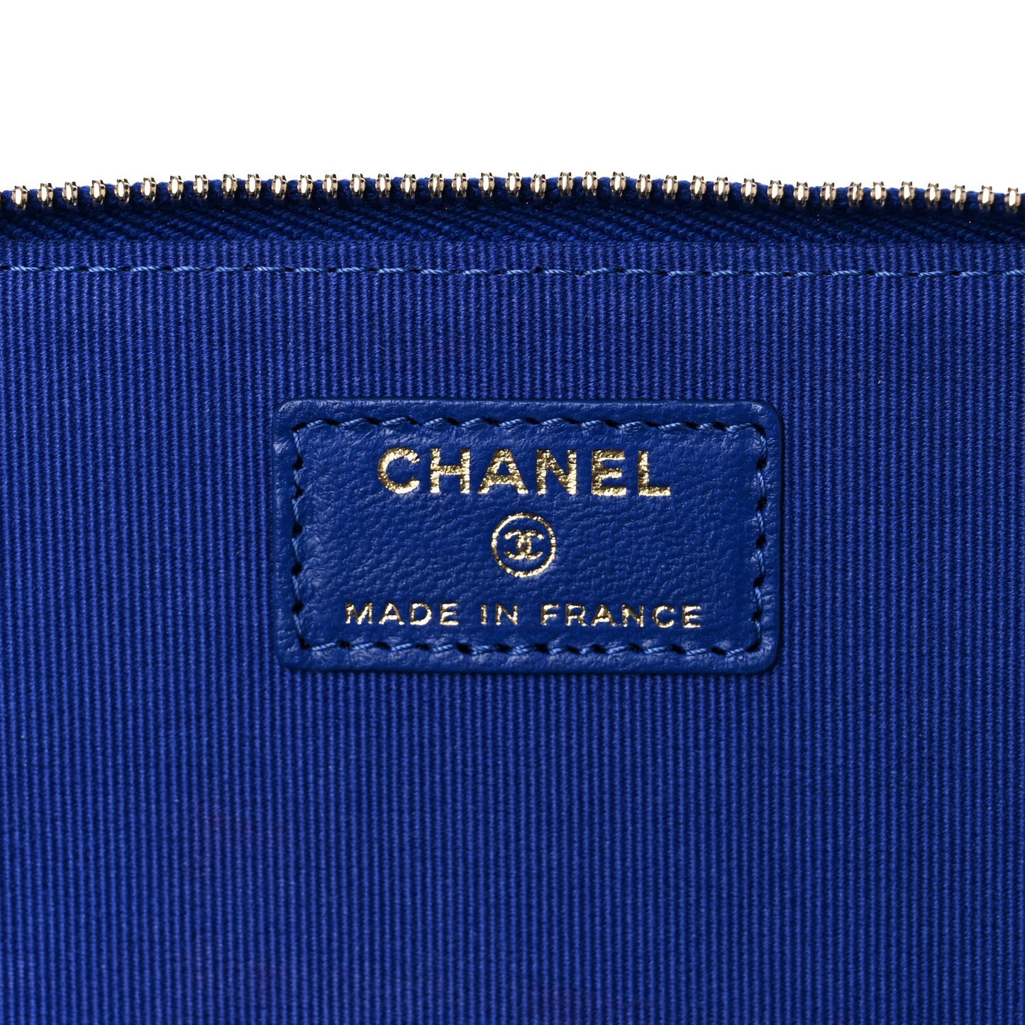 Lambskin Quilted Small Top Handle Vanity Case With Chain Blue