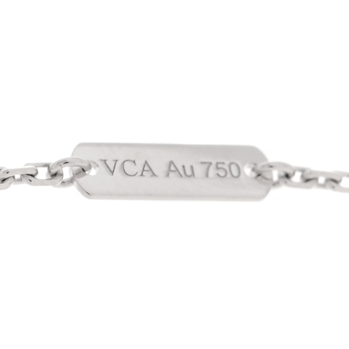 Van Cleef & Arpels 18K White Gold Mother Of Pearl Vintage Alhambra Pendant Necklace 5 of 6