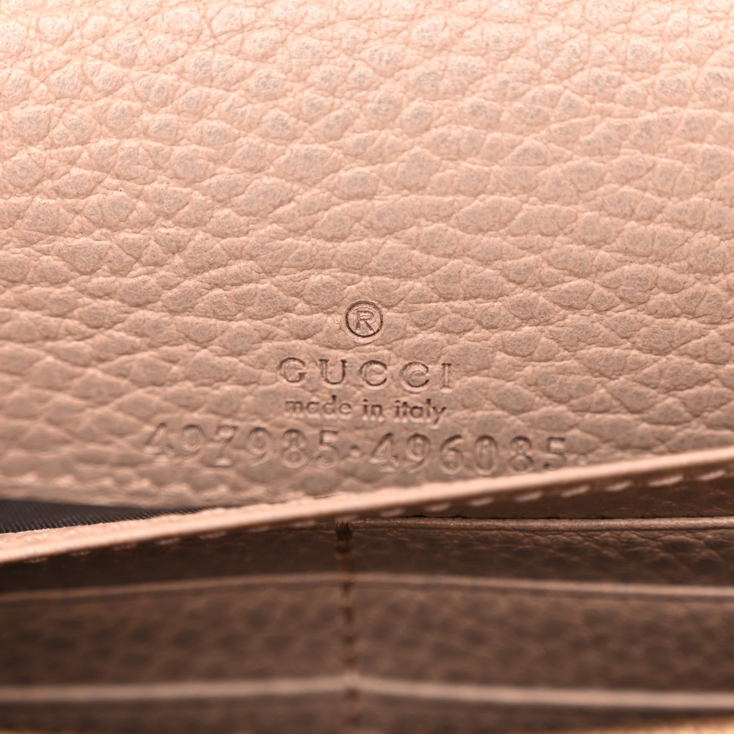 Gucci Calfskin Mini GG Marmont Chain Wallet Porcelain Rose 6 of 10