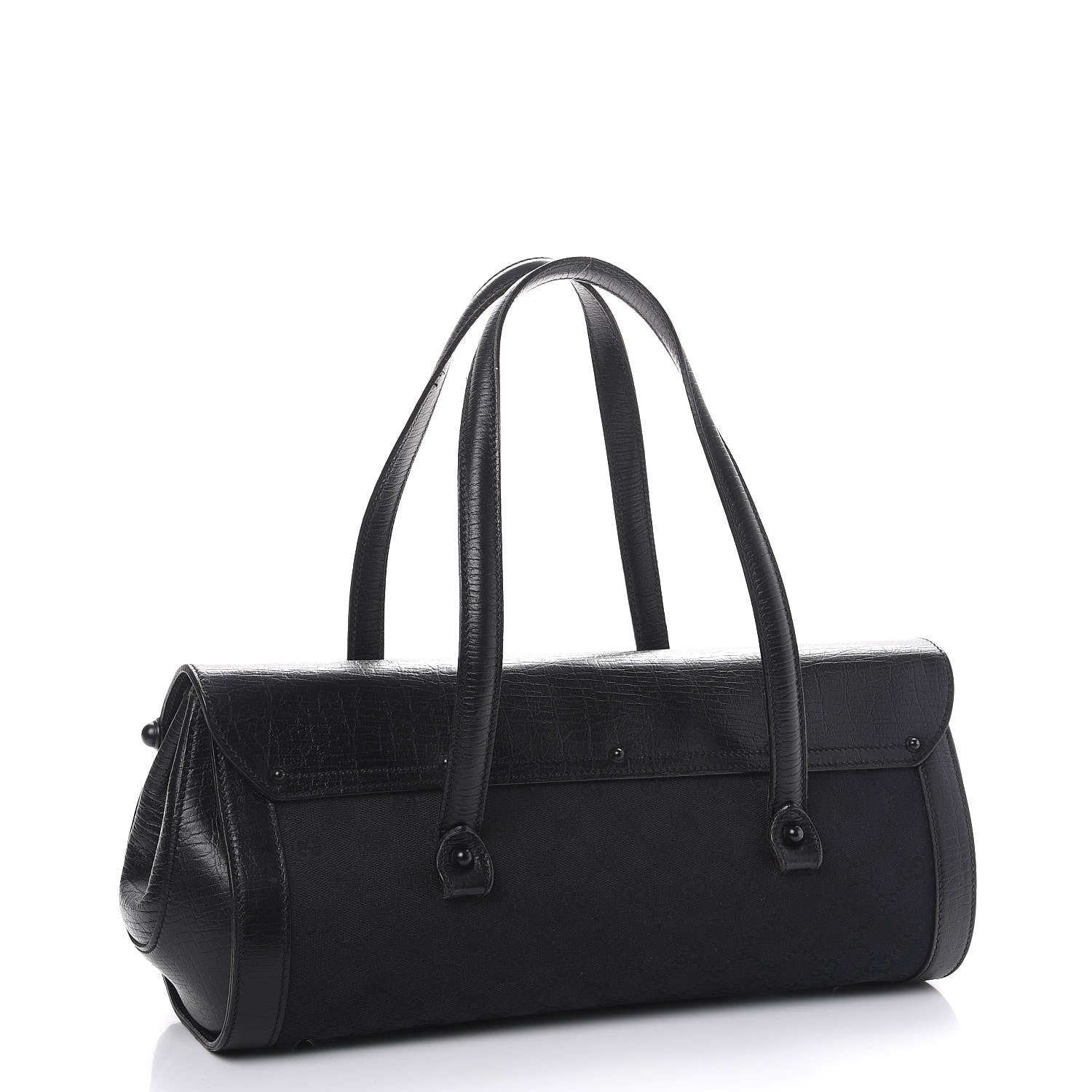 Gucci Monogram Bamboo Bullet Bag Black 3 of 12