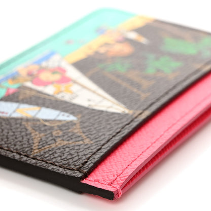 Louis Vuitton Monogram 2023 Christmas Animation Sailing Vivienne Cardholder Dragonfruit Pink 9 of 11