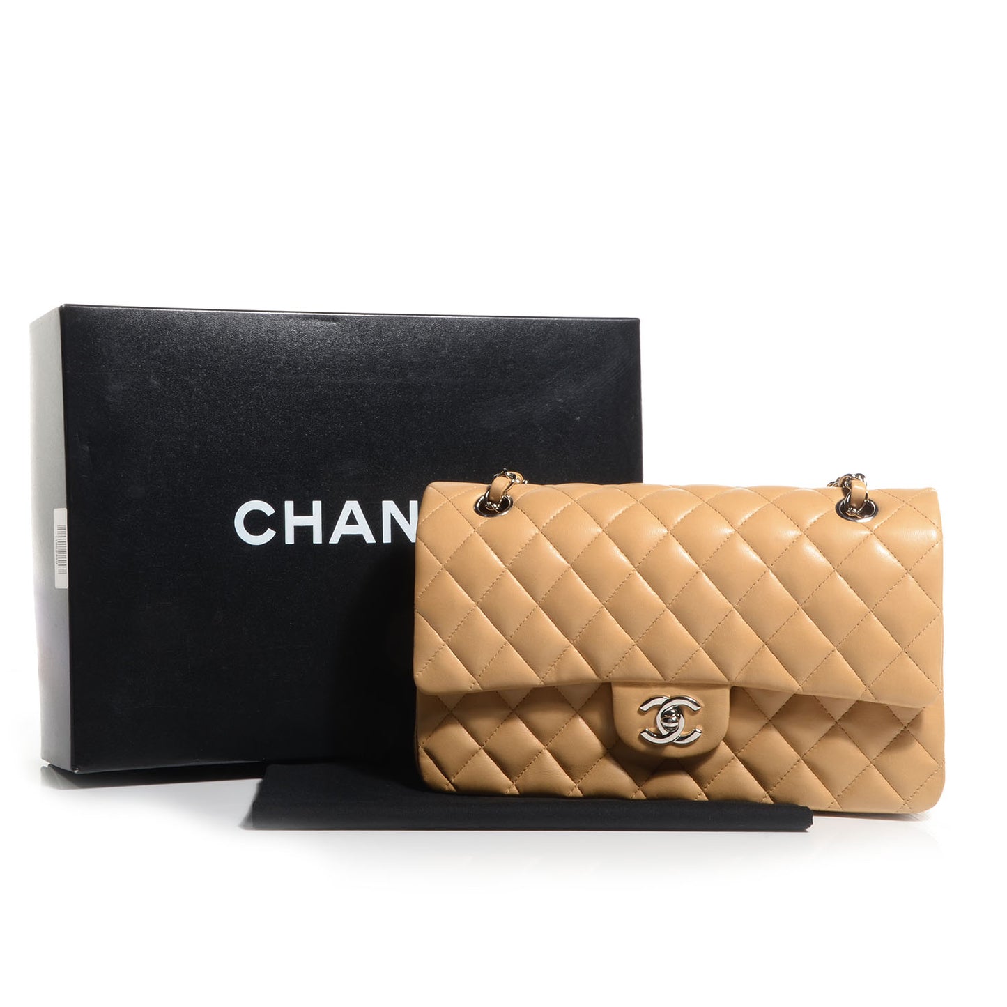 Lambskin Medium Double Flap Beige