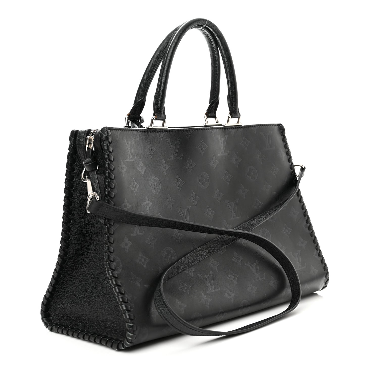 Monogram Cuir Plume Very Zipped Tote Black