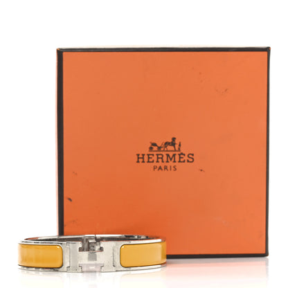 Hermes Enamel Narrow Clic Clac H Bracelet GM Jaune Madras 6 of 6