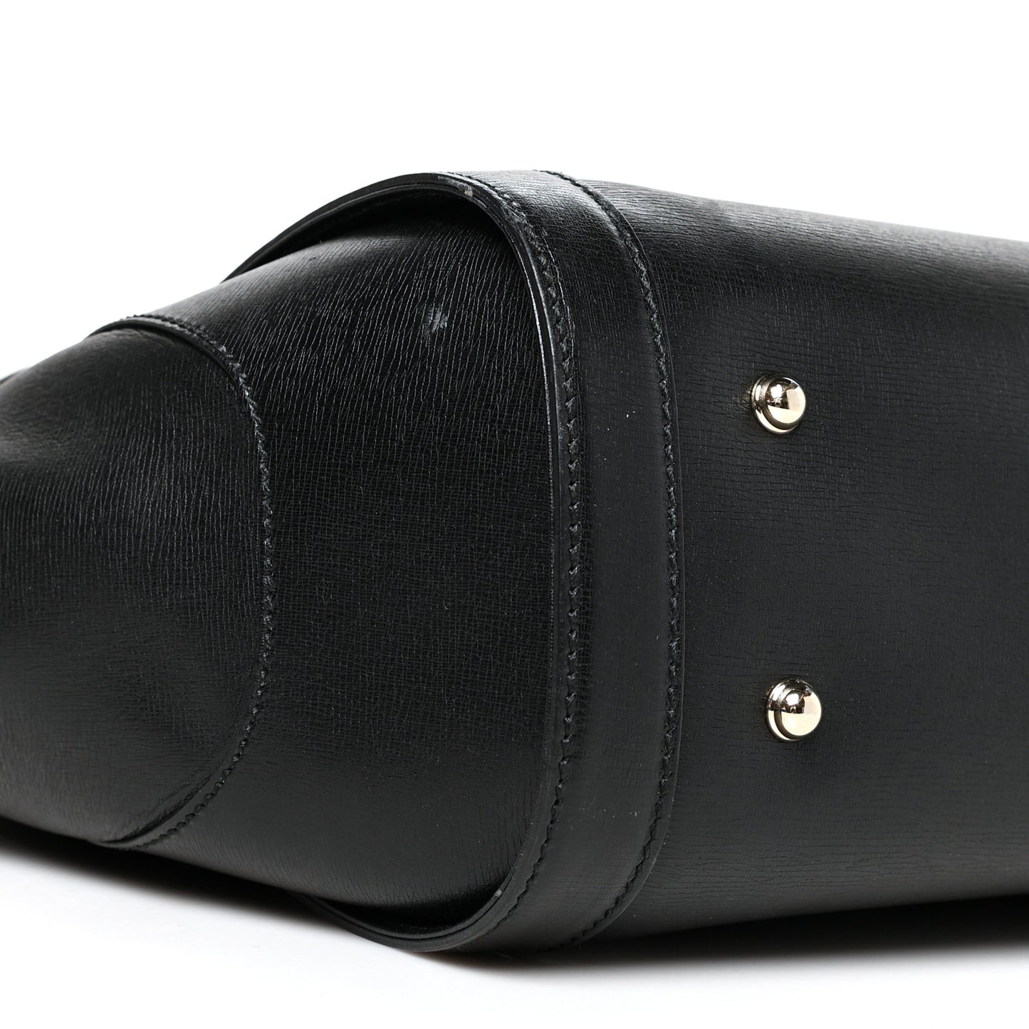Calfskin Bamboo Bullet Top Handle Bag Black