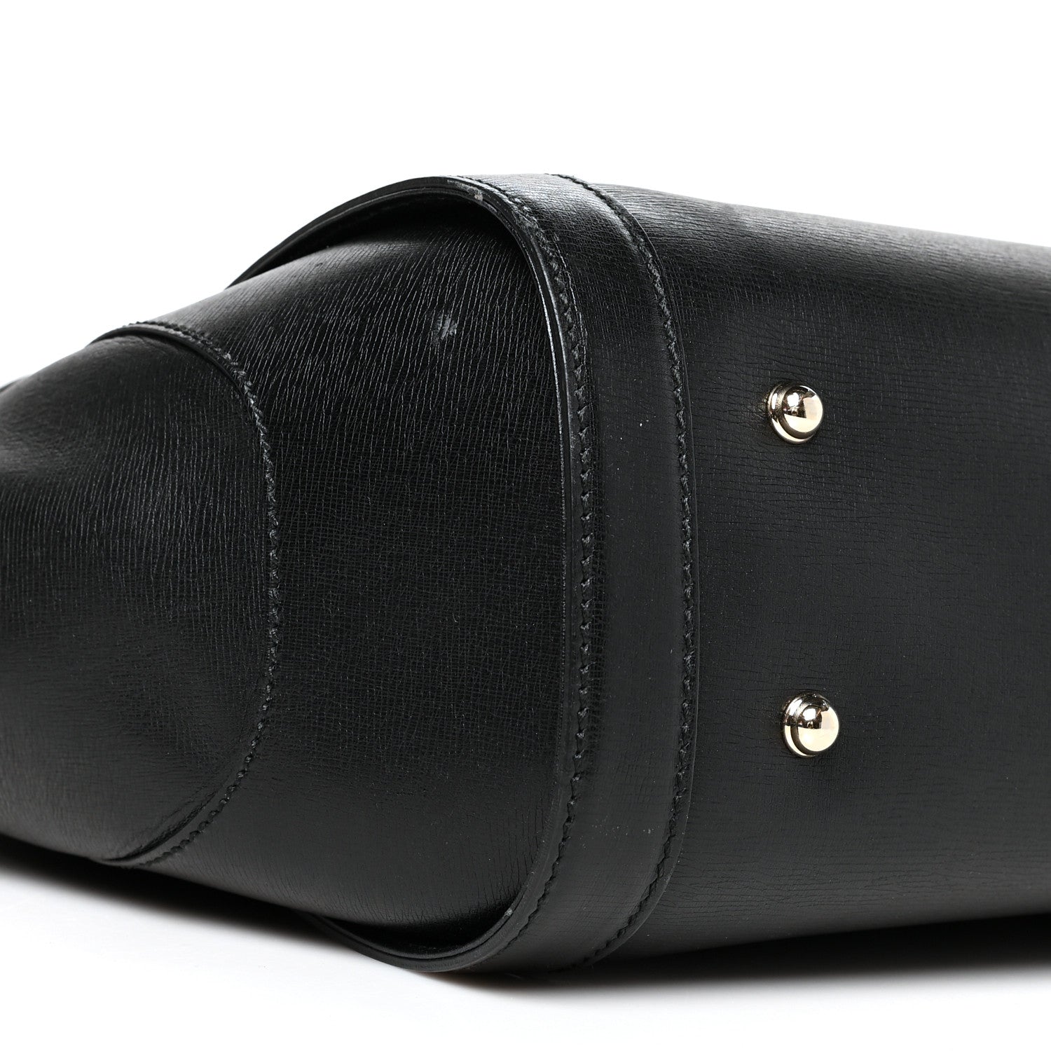 Gucci Calfskin Bamboo Bullet Top Handle Bag Black 9 of 13