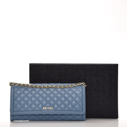 Prada Soft Calf Quilted Chain Wallet Astrale 8 of 8