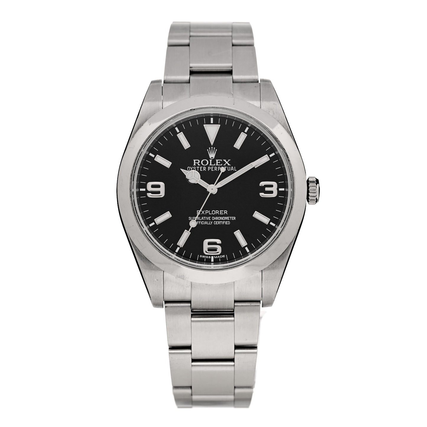 Stainless Steel 39mm Oyster Perpetual Explorer Watch Black 214270